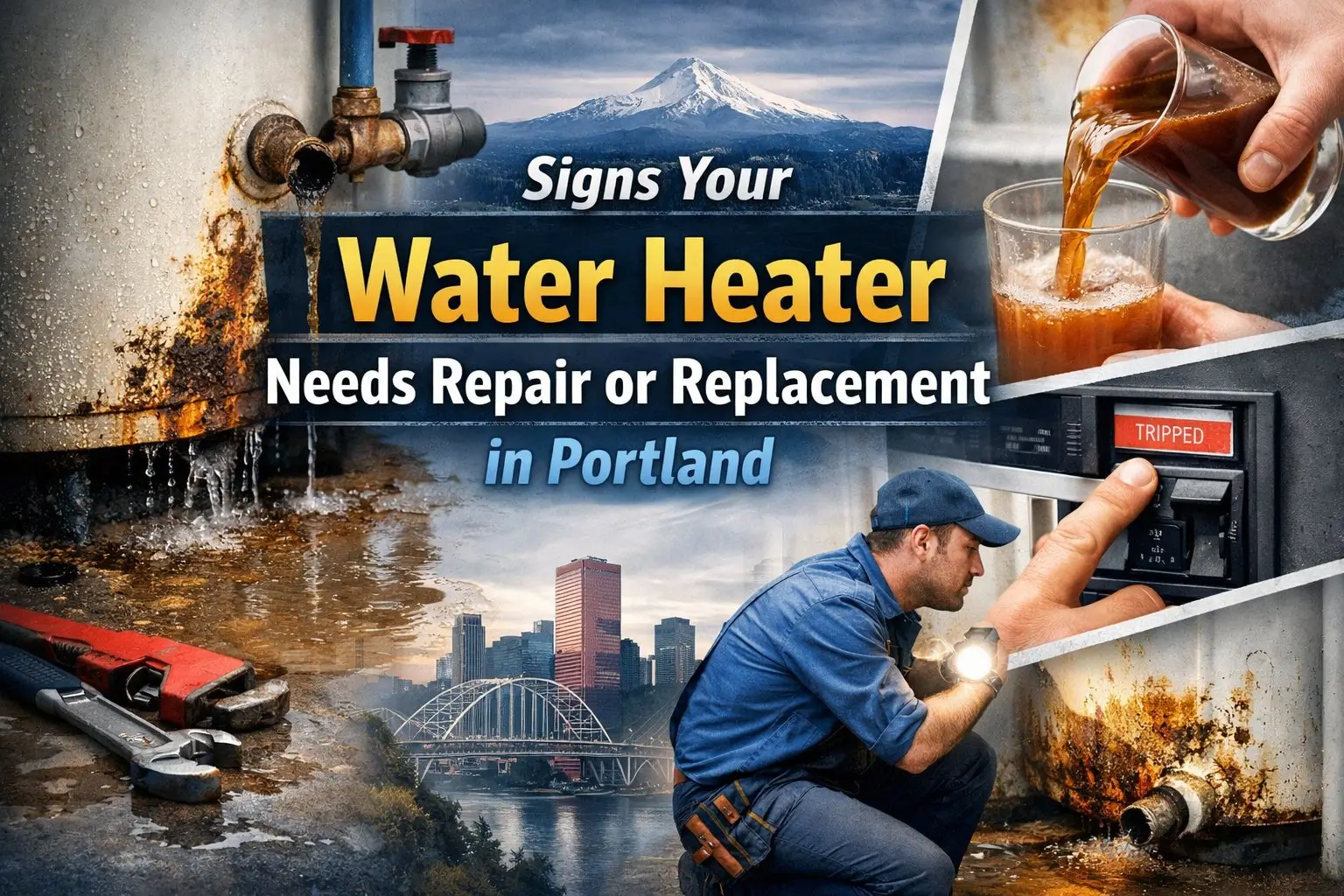 water heater leaking from bottom in Portland home